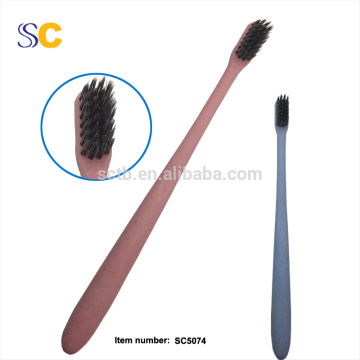 Biodegradable Wheat Straw Toothbrush With Charcoal Filament