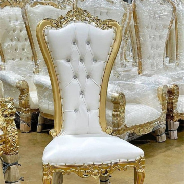 Budget-Friendly Gold Royal Luxury Wedding Chairs for Groom and Bride
