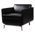 Chaise longue moderna di lusso in pelle nera