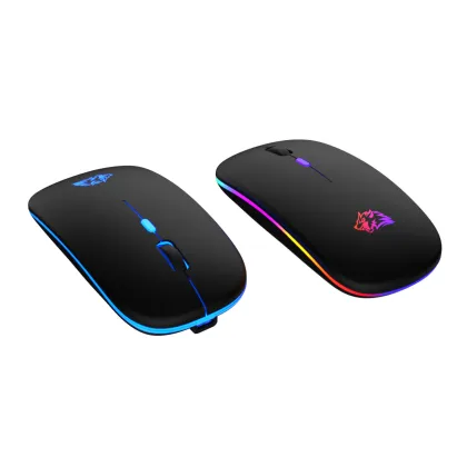 Free Wolf X15 Mute Wireless Mouse - Charging Luminous Gaming Mouse for Office and Notebook