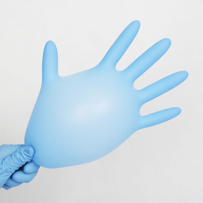 AQL1.5 blue disposable nitrile gloves powder-free