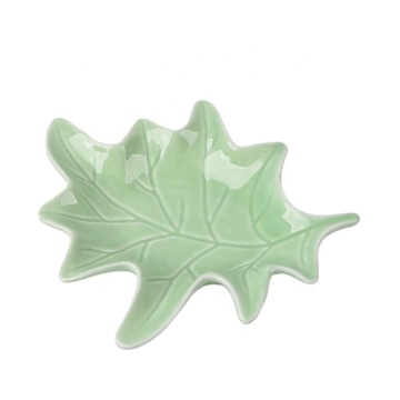 Ceramic Leaf Shaped Trinket Tray