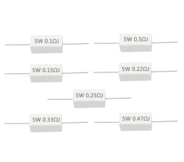 Rezystor cementowy RX27 - 5W do 20 W, różne omę od 0,1Ω do 10 kΩ, 5% tolerancji