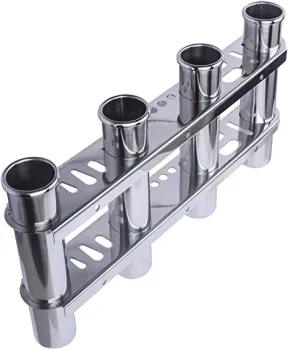 Stainless Steel Wall Mounted 4 Tube Fishing Rod Rack