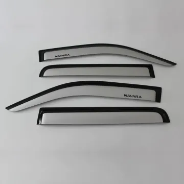 Nissan Navara D40 2006 Black-Silver Acrylic Weather Shields