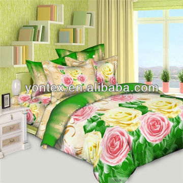 3D Reactive Printed Floral Design Duvet Cover Set