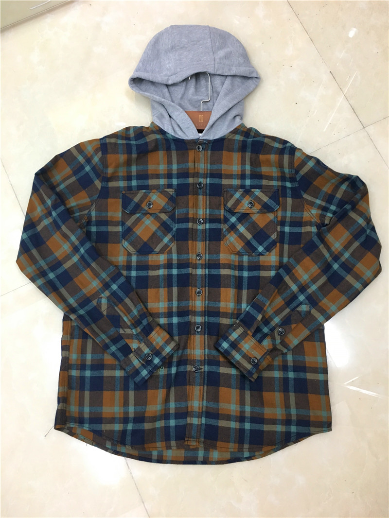 Men's Checkered Hooded Shirt