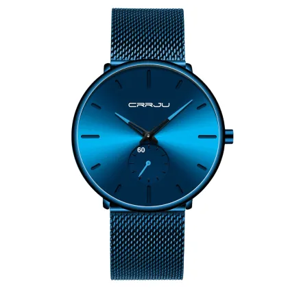 Crrju Watch 2150: Top Brand Men's Stainless Steel Ultra Thin Quartz Watch