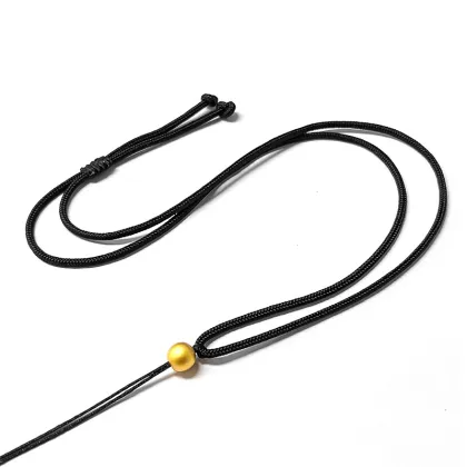 Unisex Handmade Gold Rope Necklace with Pixiu, Jade Buddha Guanyin Pendant - Trendy Design for Men & Women