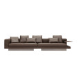 Italian minimalist first layer cowhide modern living room sofa combination Nordic Light luxury straight row leather sofa