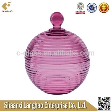 Solid Purple Color Decorative Fancy Glass Jar