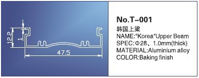 28mm Roller Blind Track, T-001