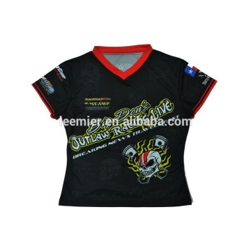100% polyester sublimation V neck t-shirt for women