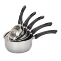 Stainless steel saucepan with lid