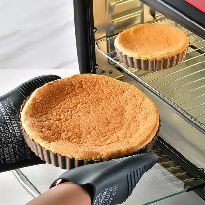 Nonstick Carbon Steel Quiche and Tart Pan for Baking Cakes and Pies