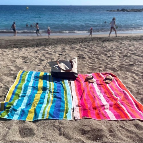 Cabana striped cotton large beach towel