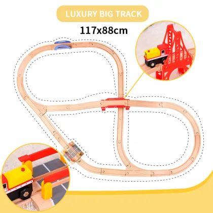 Wooden Tracks Train Set Toys Railway Magical Brio Wood Track Puzzles Educational Toys For Children's Birthday Gifts