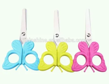 Beautiful butterfly shaped handle children scissors , animal handle plastic scissors