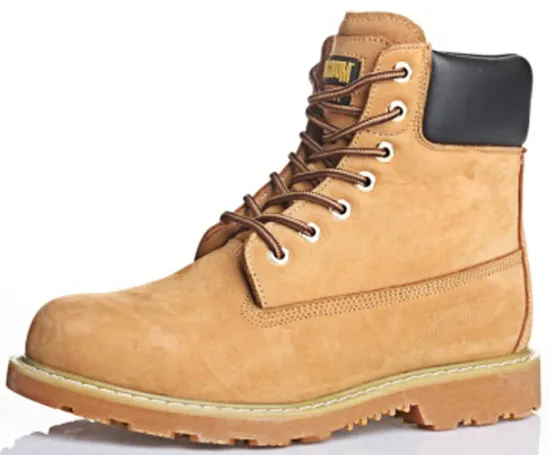 Anti-static yellow nubuck work and safety boots