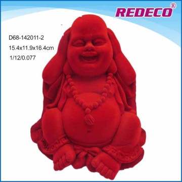 Resin flocking red fat buddha