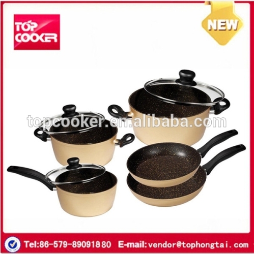China Manufacturer Aluminium Marble Real Kitchen Cookware