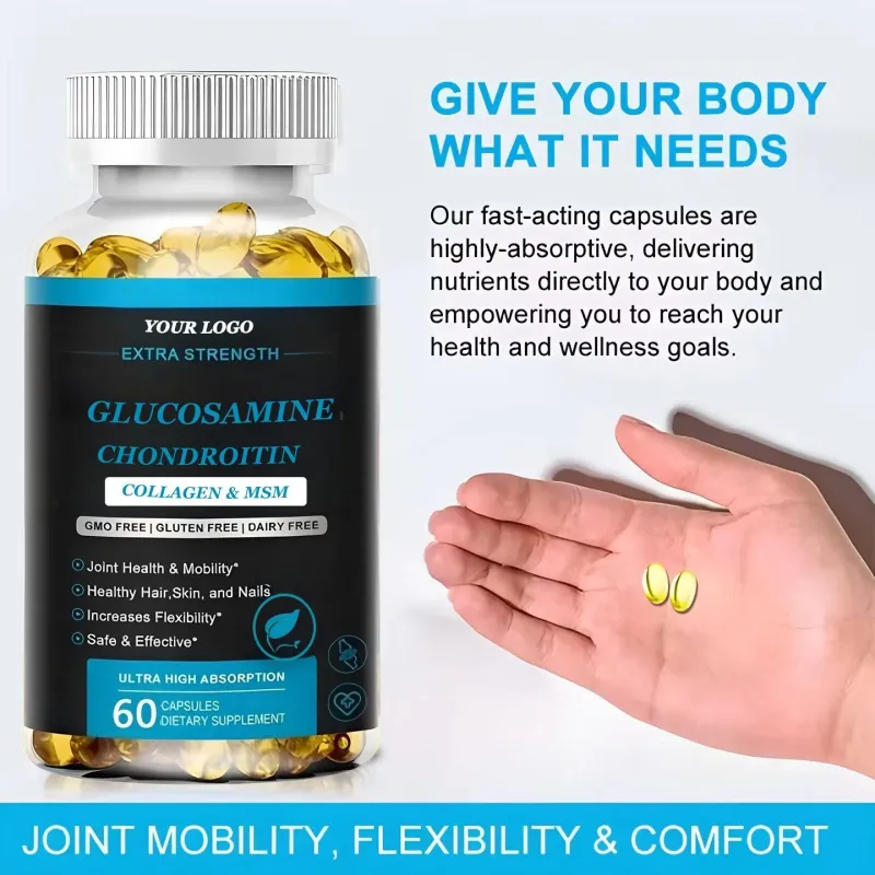 Joint Support Supplement Capsules with Collagen and Black Pepper