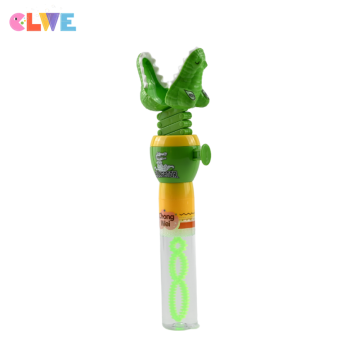 Green alligator extendable bubble toy