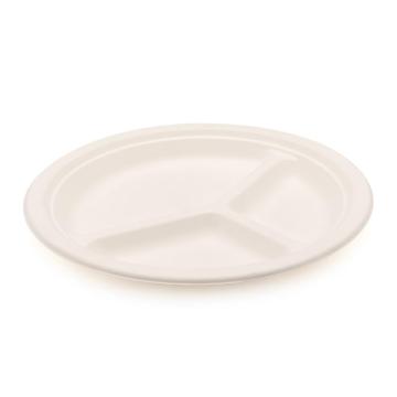 Disposable Degradable Sugarcane bagasse eco 3 divided plate