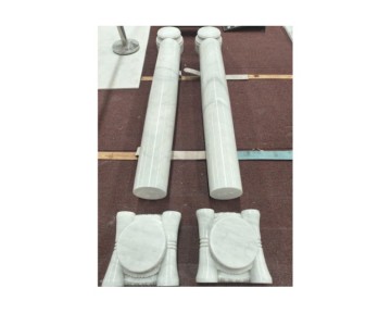 Luxurious Handmade Italian Carrara White Marble Columns for Villa Decoration
