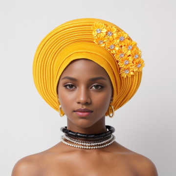 Luxury Turban Caps and Hijabs for African Weddings and Parties
