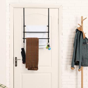 Door Hanging Bathroom Towel Holder with 2 Hooks