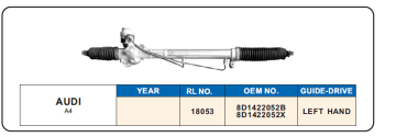 high quality auto parts for Audi A4 steering part steering rack