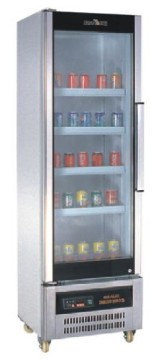 Upright refrigerating cabinets