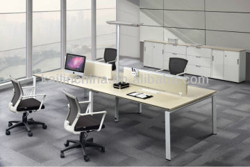 Vina modern modular green material customized OEM powder coated structure office furniture 4 people staff open workstation