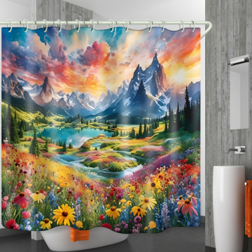 toilet bath shower curtain