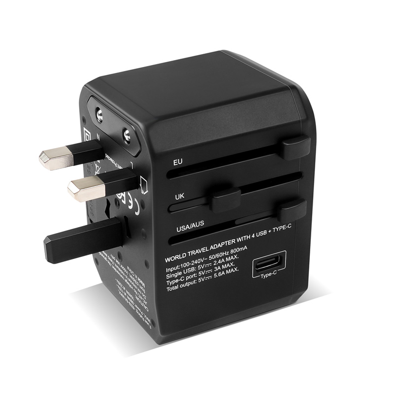 Travel Charger Type-C port and 4 USB