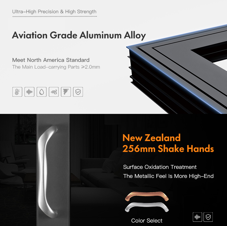 Aluminum Double Glass Sliding Doors