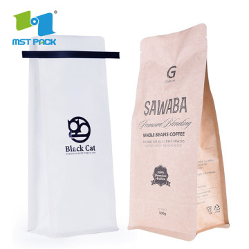 250gram Square Flat Coffee Bag Valve Food Packaging