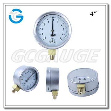 Stainless steel case bottom type high quality vacuum pump pressure gauge price