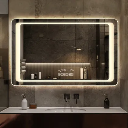 Smart LED Illuminated Rectangle Mirrors with Attached Lights
