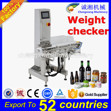 Trade assurance full automatic check weight machine,automatic weight checker for bottle/can/bag