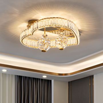 2022 Patented Design Gold Luxury Crystal LED Ceiling Lights for Modern Bedrooms and Living Rooms