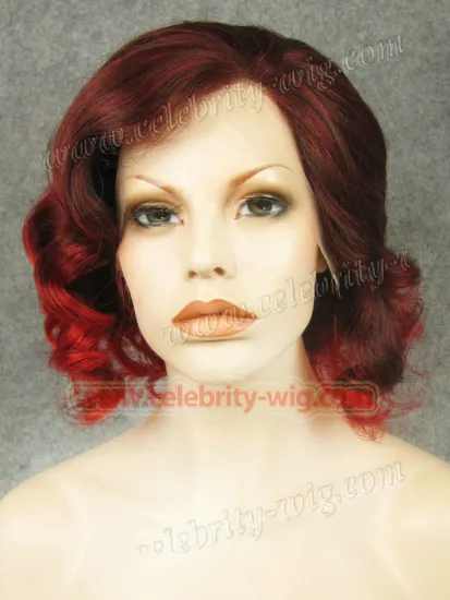 Auburn with Red Ombre Elegant Wavy Synthetic Lace Front Wig