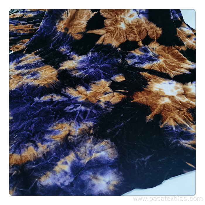 Custom velvet printing tie-dye fabric for dress