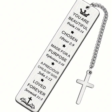 Dấu trang mặt dây chuyền bằng thép không gỉ châu Âu và châu Mỹ - Quà tặng của Faith và Sách