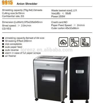 office deli anion shredder