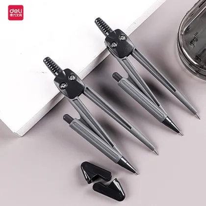 Deli 8-Piece Mathematical Geometry Set: Ruler, Protractor, Compass Drawing Tools