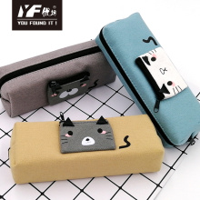 Custom fashionable cute cat canvas pencil case