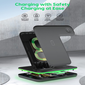 15w 3 in 1 Fast Charging Wireless Charger