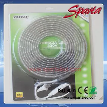 5m/roll led strip light 220 volt smd5050 blister packing